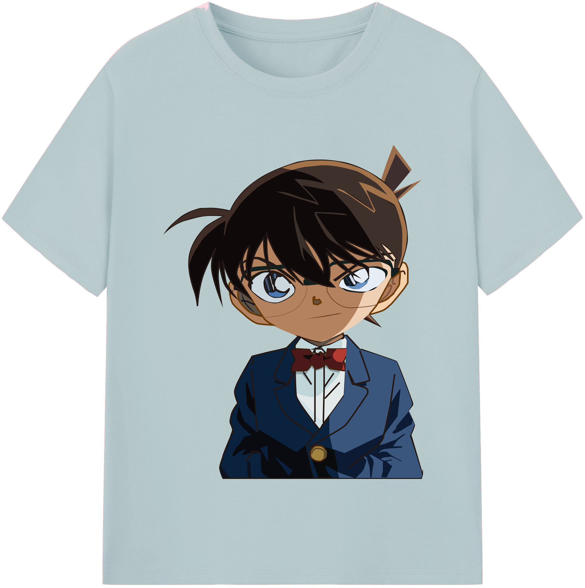 （画像用） 名探偵コナン 江戸川 コナン Detective Conan Conan Edogawa 綿100％半袖Tシャツ（フロントプリント）